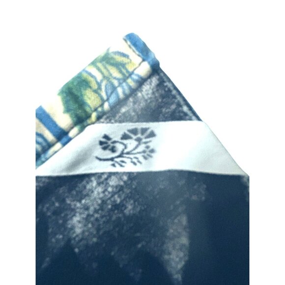 VTG April Cornell Floral Table Runner Plus 2 Place Mats W Navy Blue & Green Patt - Picture 14 of 16